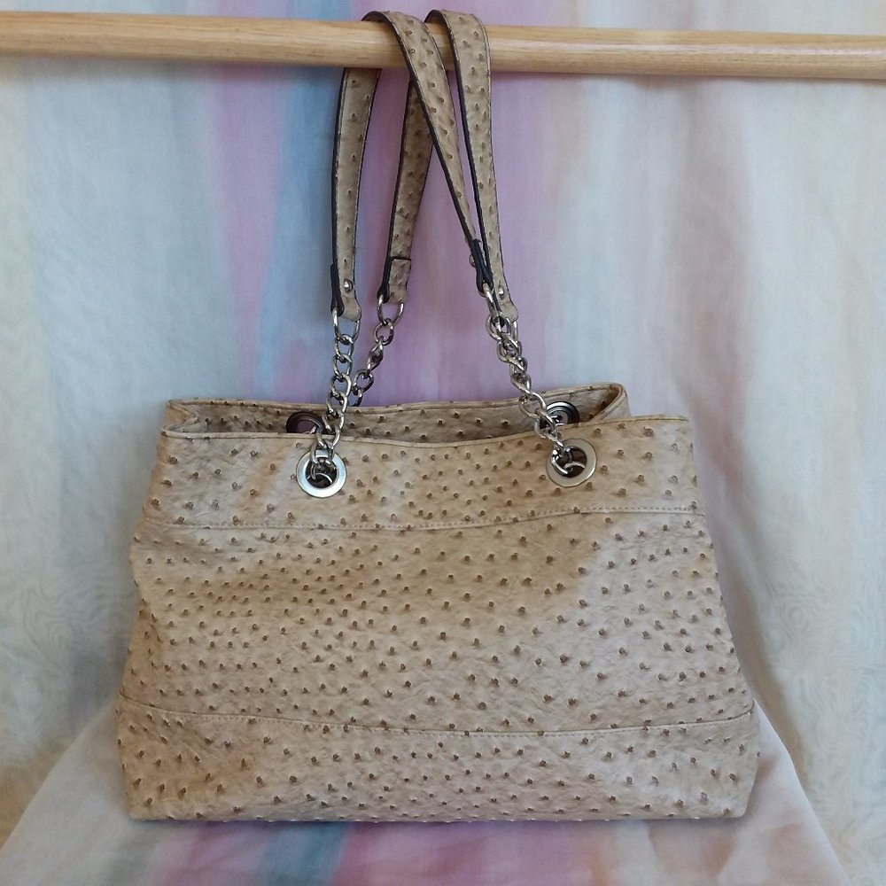 Kelly & Katie Tan Ostrich Shoulder Bag